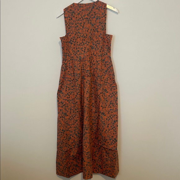 Madewell Floral Twist Front Poplin Midi Dress, Size 6 - Picture 8 of 14